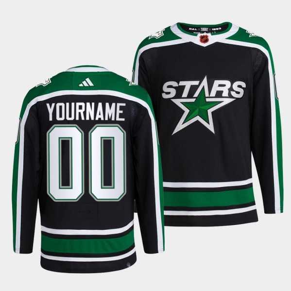 Mens Dallas Stars Active Player Custom 2022 Black Reverse Retro 2.0 Stitched Jersey